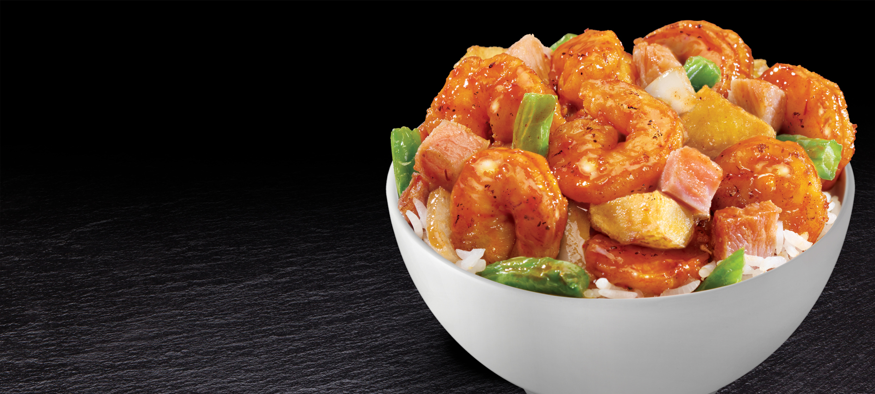 Plate with Chipotle & Bacon Shrimp